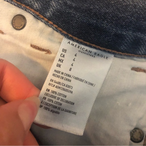 American eagle outfitters mom shorts cuffed jean denim - Picture 9 of 9